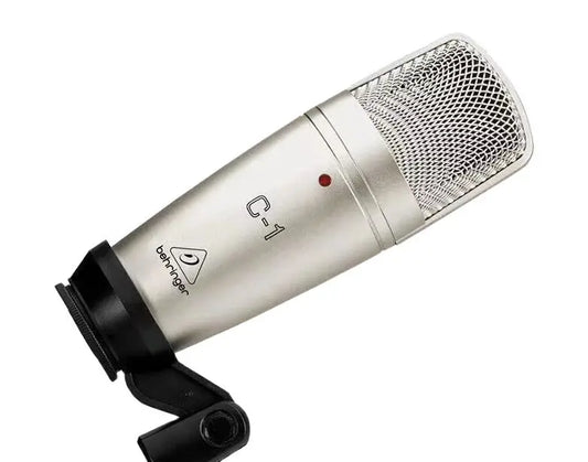 Microfone Condensador Behringer C-1 - USB com Suporte Articulado para Estúdio - Ideal para Gravação Digital e Podcasting - Microfones