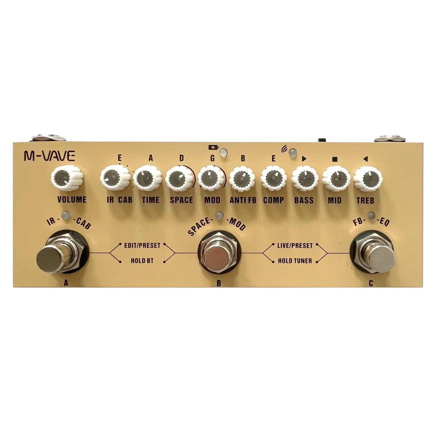 M-Vave Cube BABY AC - Pedal de efeitos múltiplos recarregável - Função de interface de áudio pedal para gravação de violão elétrico acústico