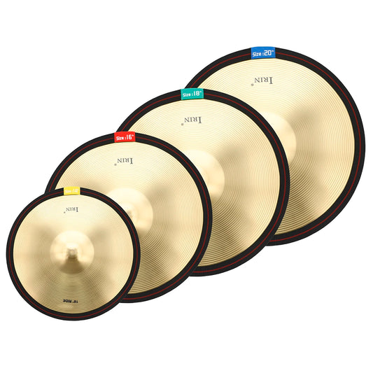 Kit com 4 Tiras de Mute para Prato de Bateria, Elástico, 14/16/18/20 Polegadas - Acessórios de Percussão
