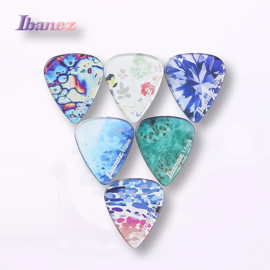 Palhetas de Guitarra Ibanez Série Kaleidoscope - Plectros Transparentes 1.0/1.2 mm - Acessórios Cordas
