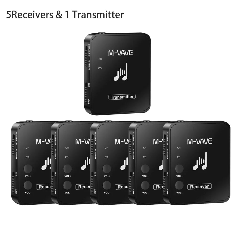 Sistema de Transmissão sem Fio 2.4G para Monitor de Fone de Ouvido Estéreo/Mono M-VAVE M8 WP-10 - Transmissor e Receptor para instrumentos musicais - Periféricos Acessórios