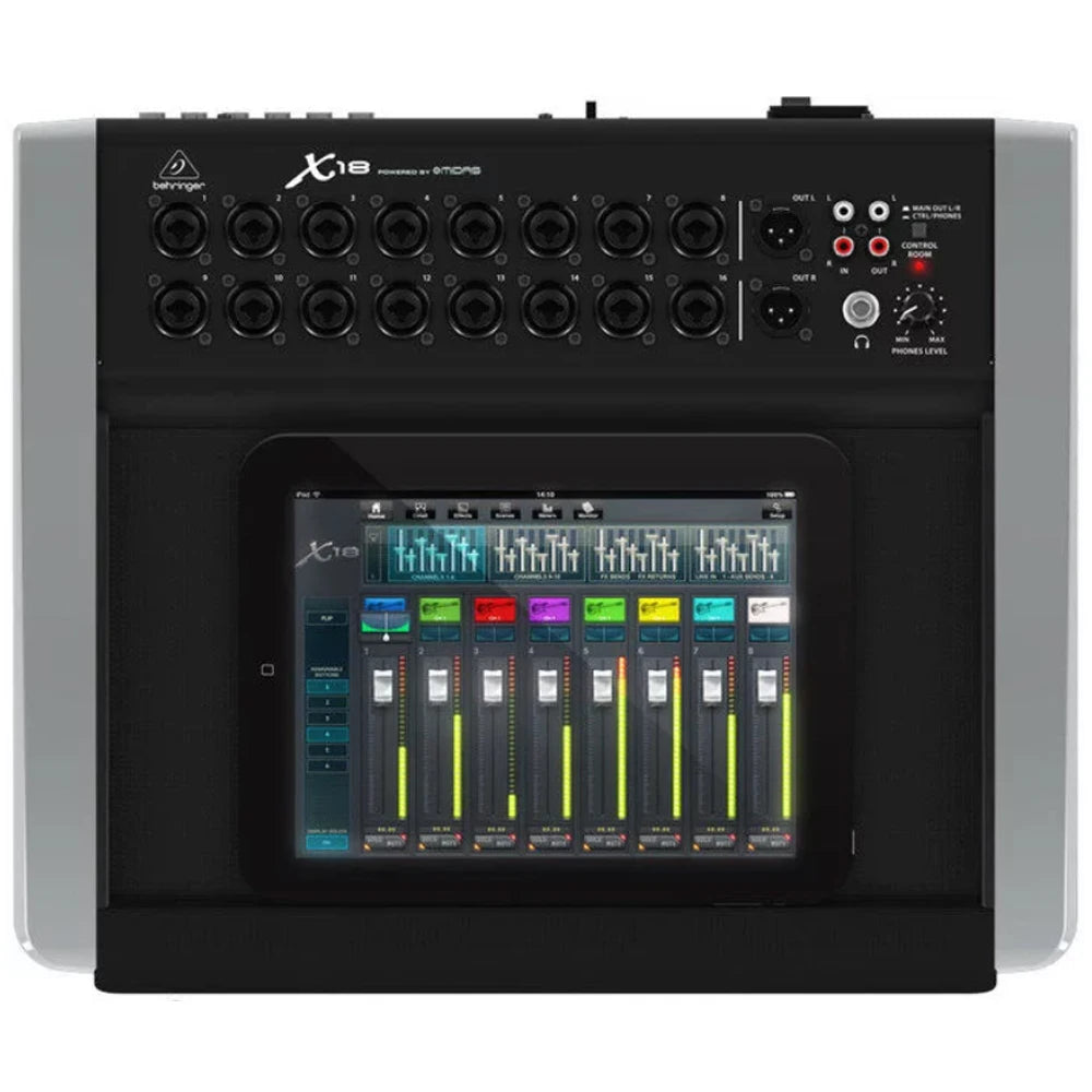 Mixer Digital de 18 Canais Behringer X Air X18 - Controlado por Tablet para iPad/Android com 16 Preamps Midas Programáveis por Ganho - Mixers