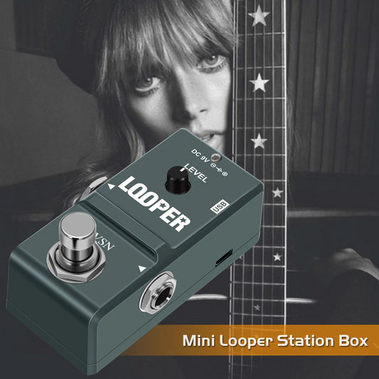 Pedal de Looper Digital VSN para Guitarra e Baixo - 10 Minutos de Tempo de Gravação - Pedais Efeitos