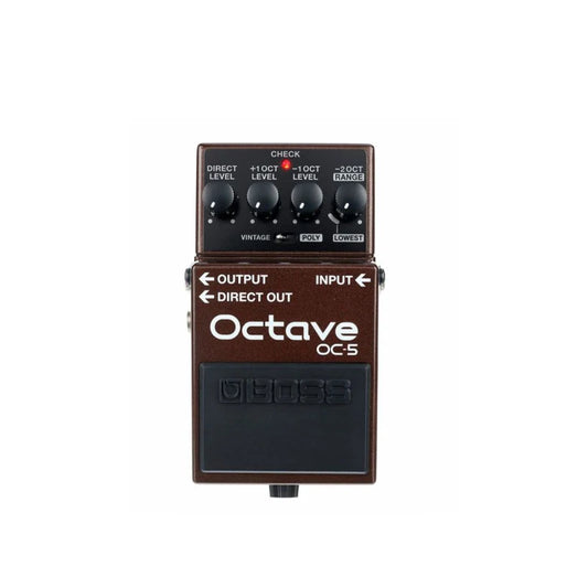 Pedal Octave para Guitarra e Baixo BOSS OC-5 - Modos Super Octave, Polyphonic, Distortion - Pedais
