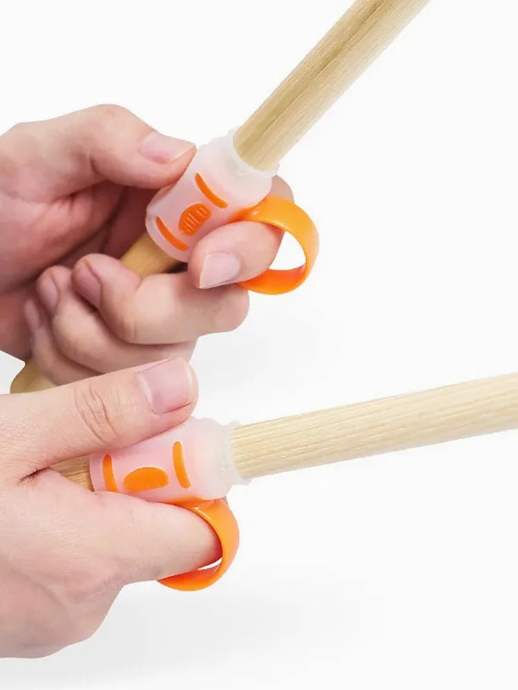 Par de Acessórios Antiderrapantes de Silicone para Baquetas - Treinador de Baquetas para Iniciantes, Compatível com Baquetas 5A/7A - Acessórios Percussão