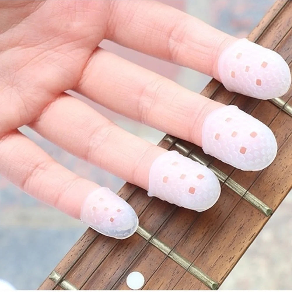 5 peças de luvas antiderrapantes para proteção dos dedos para Contrabaixo, Violão, Guitarra, Uukulele e instrumentos de corda - Acessórios cordas