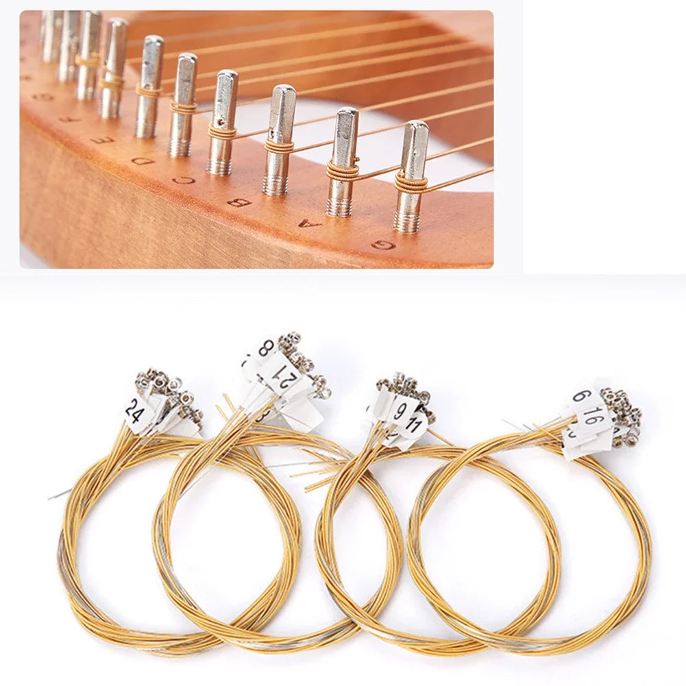 Jogo de Cordas de Latão para Lira 15/16/19/21/24 Cordas - Substituição de Cordas para Instrumentos Musicais (Lira, Harpa, Piano Laiya) - Acessórios cordas