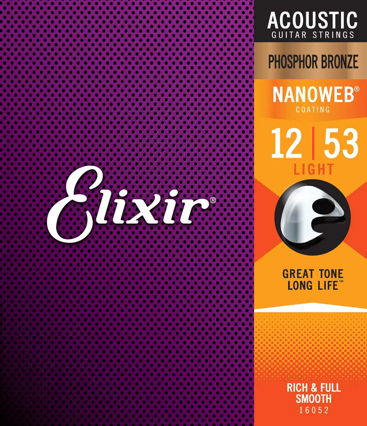 Kit com 12 Jogos de Cordas Elixir para Violão – Nanoweb Phosphor (Modelos 16002, 16027, 16052, 16077, 16102) - Acessórios cordas