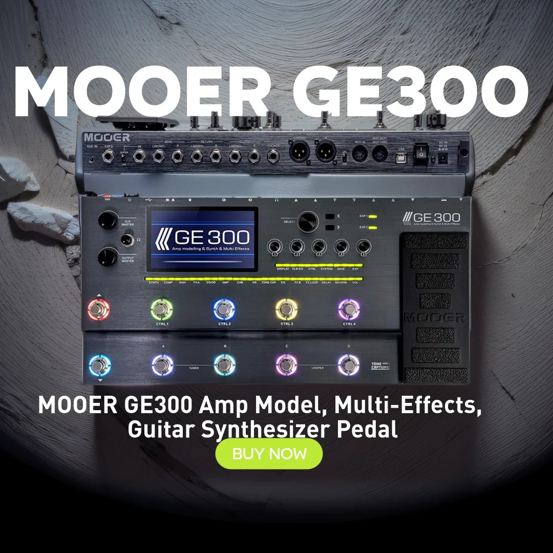 Pedal de Modelagem de Amp e Multi-Efeitos para Guitarra MOOER GE300 Lite - Processador de Efeitos para Gravação - Multiefeitos