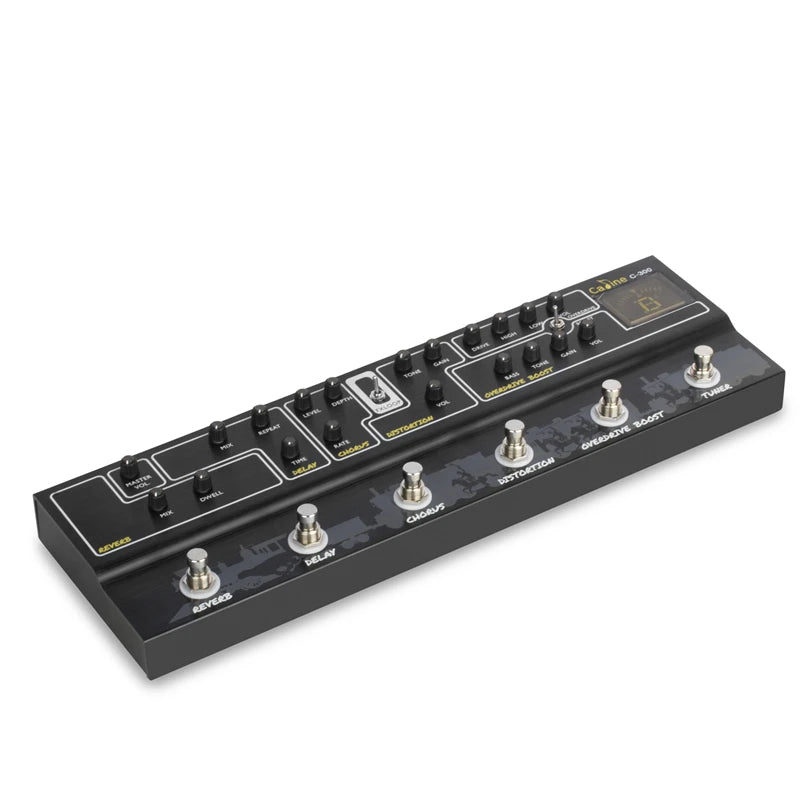 Pedal Multifunção para Guitarra Caline C300 The Midnight Special - Reverb, Delay, Chorus, Distortion, Overdrive, Boost e Afinador Integrado - Multiefeitos