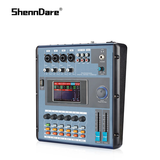 Mixer 6 Canais Digital Profissional ShennDare MD2006 - Controlador de Áudio DJ via WIFI/USB com Tela Touch - Mixers