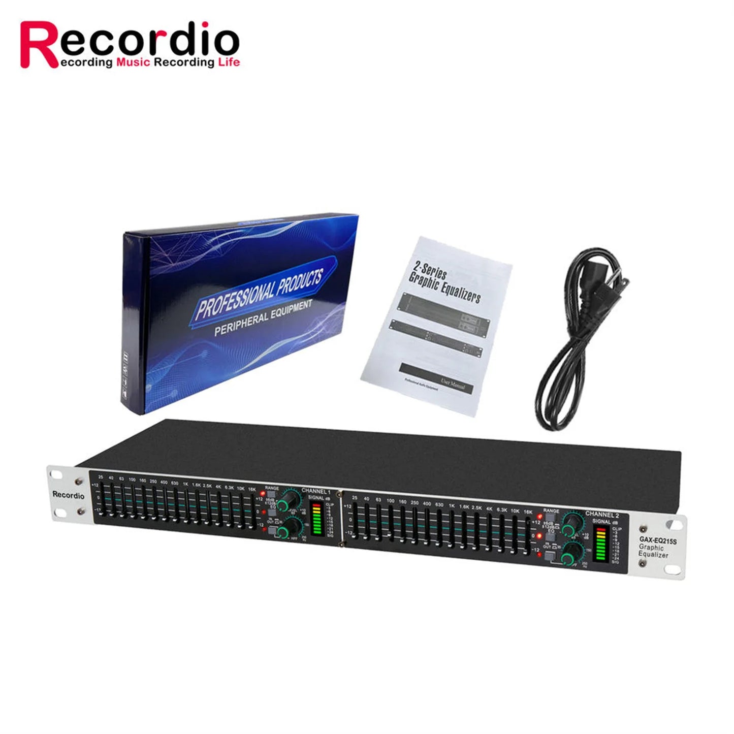 Processador de Áudio, Potência e Equalizador Gráfico Digital Ativo Balanceado Duplo GAX-EQ215S+ - 15 Bandas - Periféricos