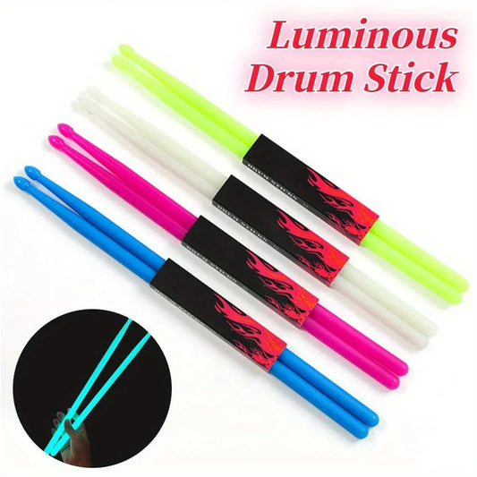 Par de Baquetas 5A Luminosas com Ponta em Gota de Água - Baquetas de Nylon Neon para Iniciantes e Performances no Palco - Acessórios percussão
