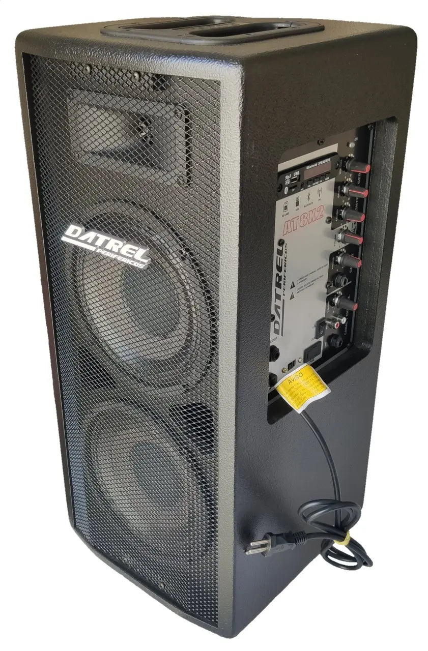 Caixa de Som Ativa Double 250W Datrel - Bluetooth Profissional - Áudio e Gravação