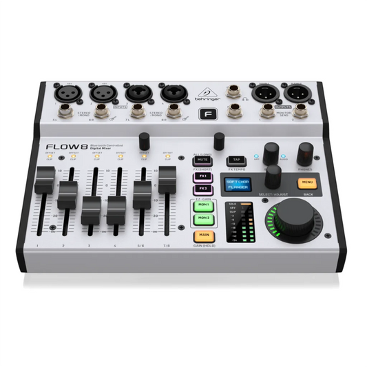 Mixer Digital 8 canais BEHRINGER Flow 8 - 8 Entradas, 2 Processadores de Efeitos e Interface USB/Áudio para Controle Remoto via Bluetooth - Mixers
