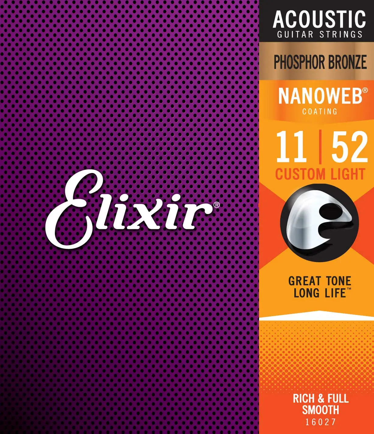 Cordas para Guitarra Elixir Nanoweb Phosphor Bronze - Modelos 16002, 16027, 16052, 16077 e 16102 - Acessórios cordas
