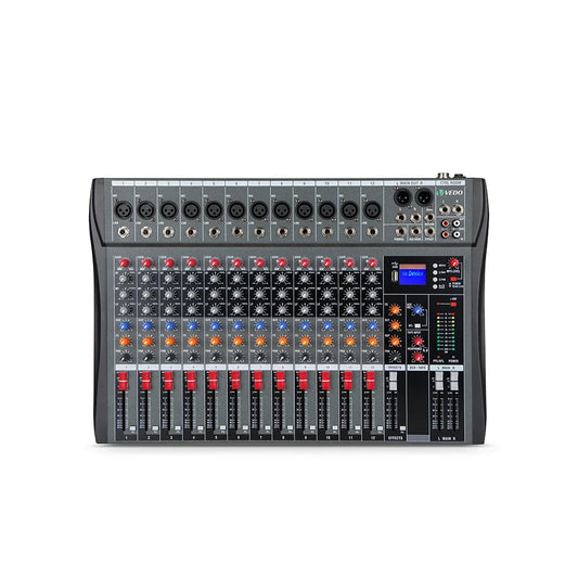 Mixer analógico 12 Canais - Entrada USB para Computador, Interface de Áudio, Placa de Som e efeitos - Mixers