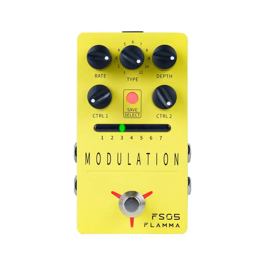 Pedal para Guitarra de Modulação FLAMMA FS05 - Digital Estéreo com 11 Efeitos de Modulação e 7 Slots de Predefinições, True Bypass - Pedais Efeitos