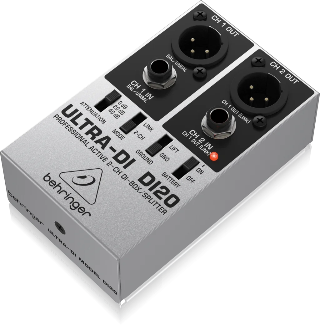 Direct Box Direta/Splitter Multiuso Behringer Ultra-DI DI20 - Função de Correspondência de Impedância e Sinal - Acessórios Auxiliares