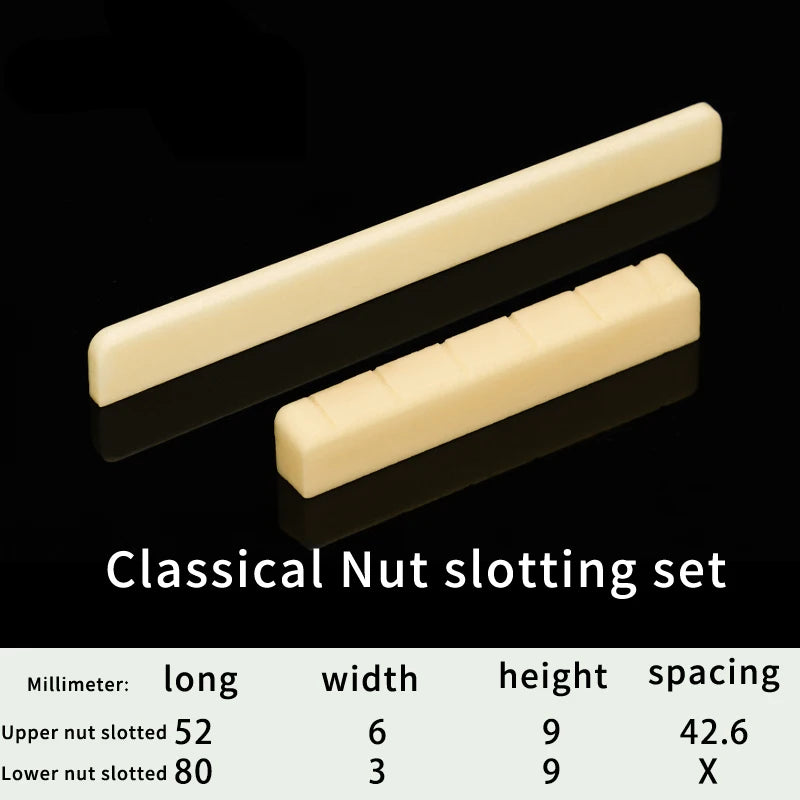 Nut para Guitarra Acústica e Clássica Wosion - Feito de Osso Bovino em Cor Natural, com Ranhuras para Trastes - Acessórios cordas