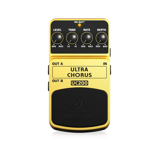 Pedal Stereo Chorus Behringer UC200 - Efeito Estéreo com Controles de Profundidade, Taxa e Nível - Pedais
