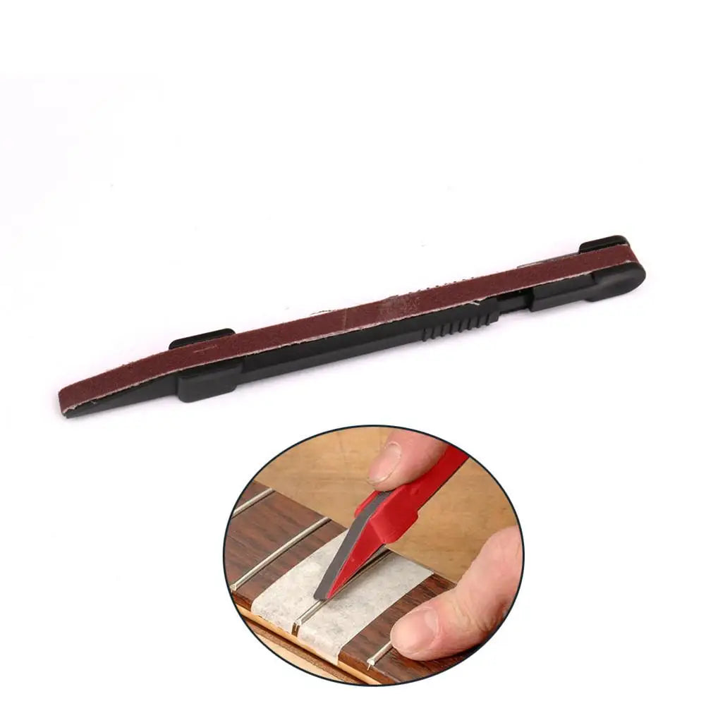 Ferramenta de Polimento de Trastes para Guitarra e Baixo - Lixa para Escala, Reparação de Trastes, Preenchimento de Ranhura de Cavalete, Acessórios para Guitarra - Ferramentas