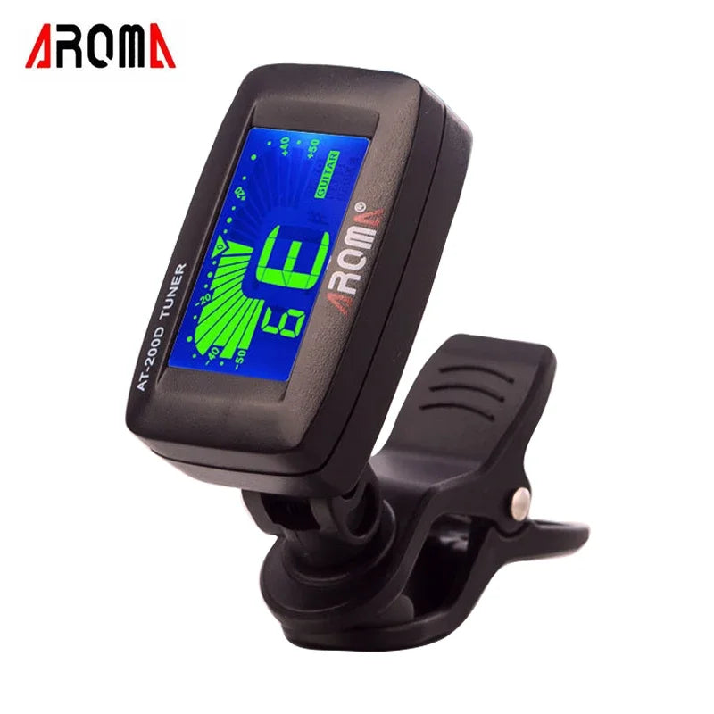Afinador Eletrônico Clip-On Cromático com Rotação de 360 Graus e 5 Modos de Afinação - Afinador Acouway para Guitarra, Ukulele, Violino e Baixo - Acessórios cordas