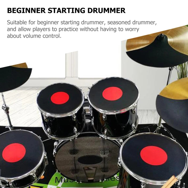 Kit com 4 Pads de Prática para Bateria - Acessórios de Mufla para Bateria, Muflas para Bumbo, Ideal para Prática Manual - Acessórios percussão