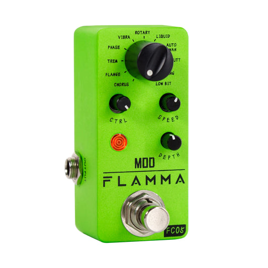 Pedal de Efeitos Multi Modulação FLAMMA FC05 - 11 Modos: Chorus, Flanger, Phaser, Tremolo e Auto Wah para Guitarra - Pedais Efeitos