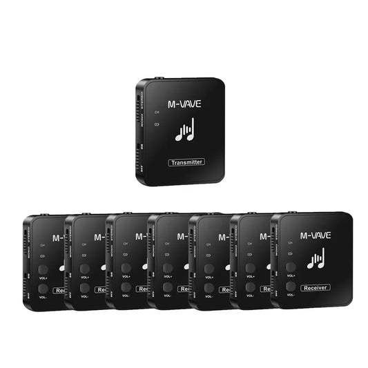 Sistema de Transmissão sem Fio 2.4G para Monitor de Fone de Ouvido Estéreo/Mono M-VAVE M8 WP-10 - Transmissor e Receptor para instrumentos musicais - Periféricos Acessórios