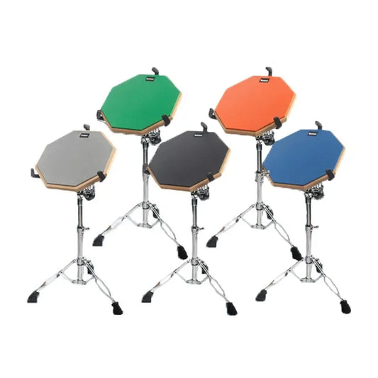 Prato de Exercício para Bateria 12 Polegadas em Borracha com Suporte de Chão Ajustável - Acessórios percussão