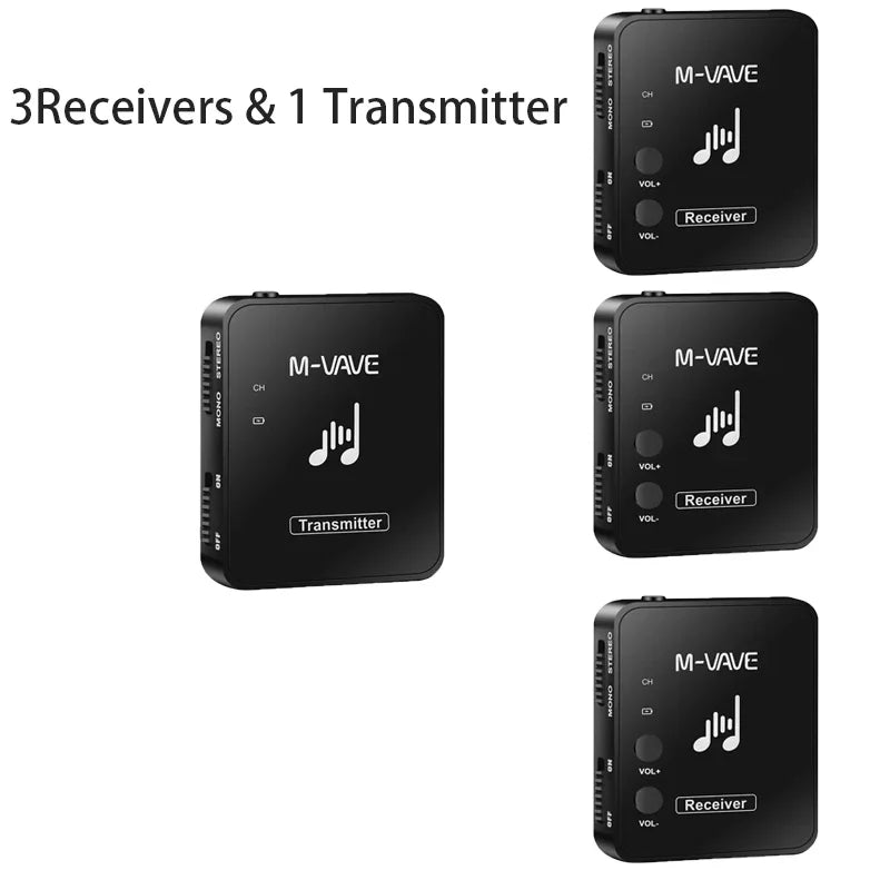 Sistema de Transmissão sem Fio 2.4G para Monitor de Fone de Ouvido Estéreo/Mono M-VAVE M8 WP-10 - Transmissor e Receptor para instrumentos musicais - Periféricos Acessórios