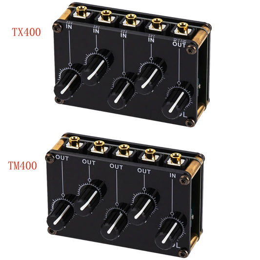 Mixer 4 Canais de Áudio Analógico Passivo Portátil - Console de Mixagem de Som Estéreo de Alta Qualidade - Mixers