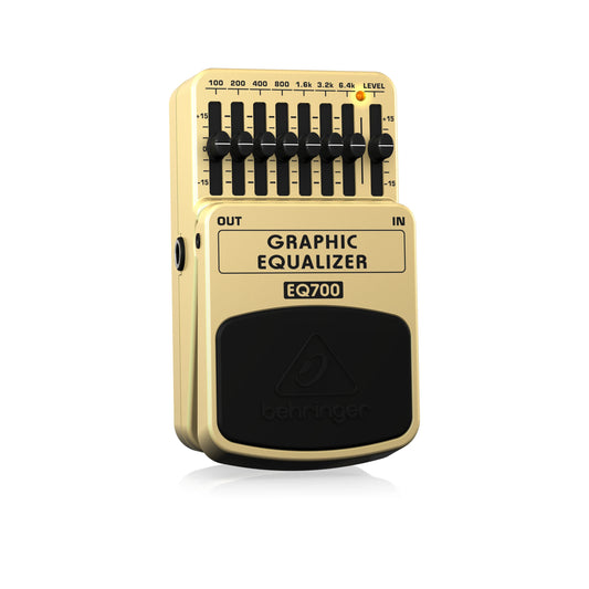 Equalizador Gráfico de 7 Bandas BEHRINGER EQ700 - Interruptor Eletrônico On/Off de Primeira Linha para Máxima Integridade de Sinal no Modo Bypass - Pedais