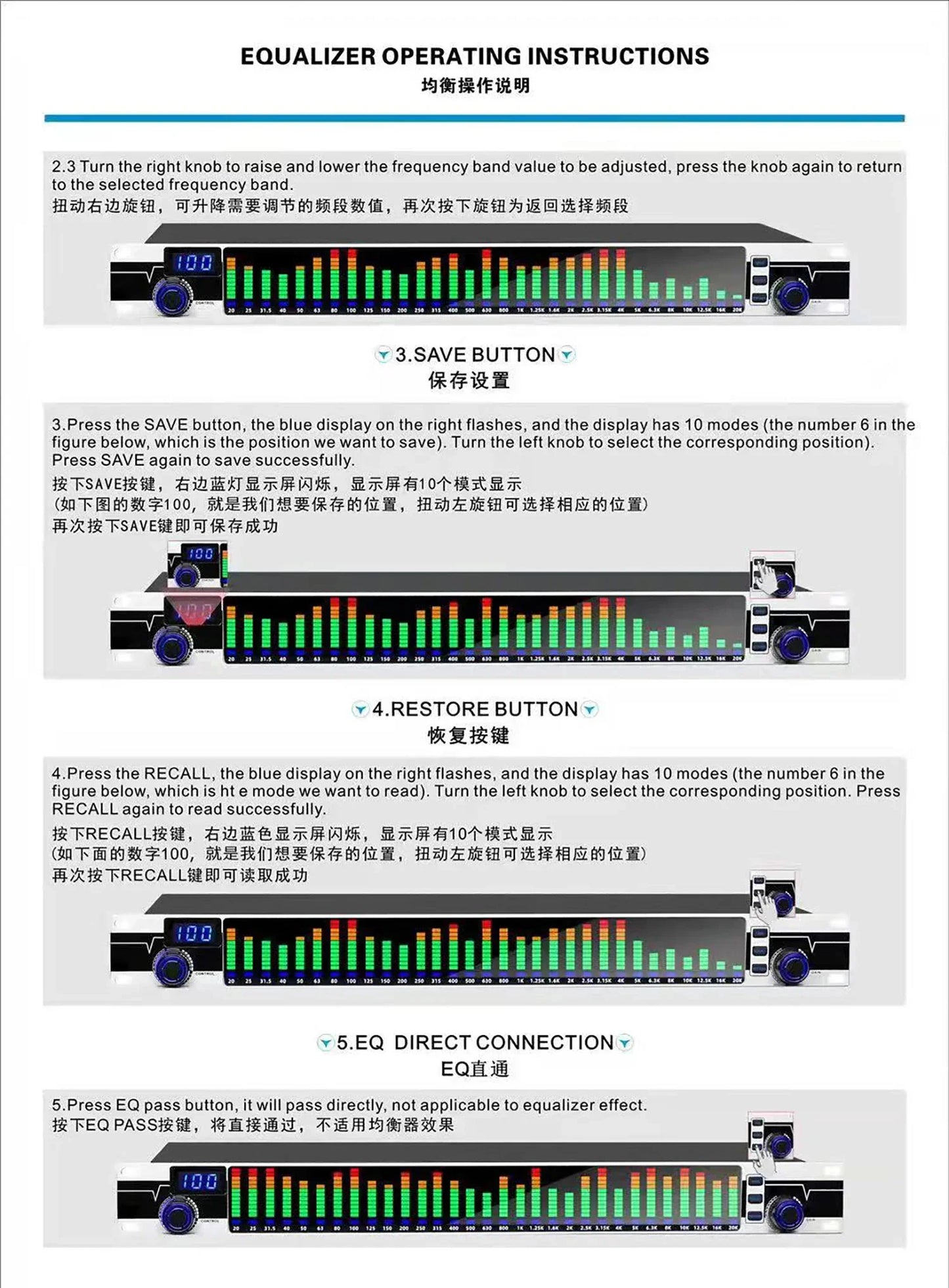 Equalizador Digital EQ31S de 31 Bandas - Conferências, Performances, Bar e Escola, Tuner de Graves, Redução de Ruído - Periféricos