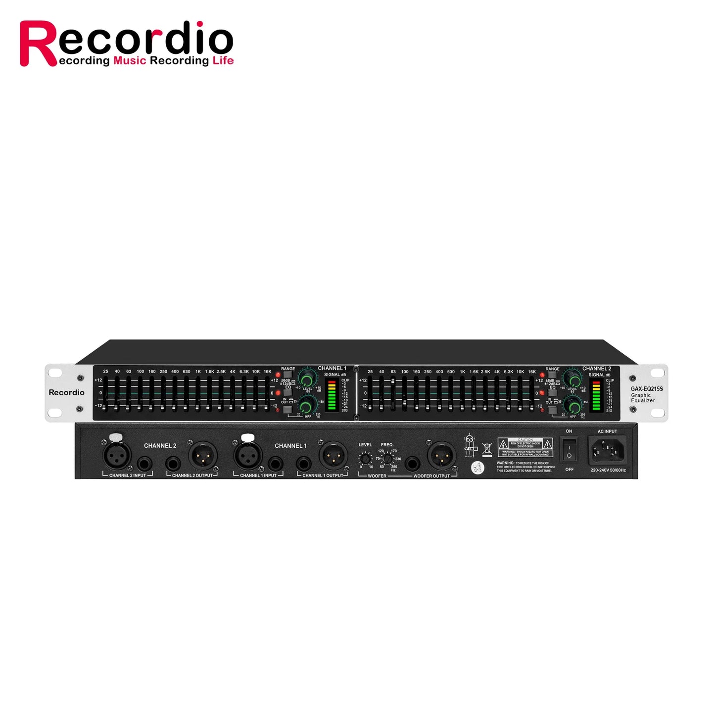Processador de Áudio, Potência e Equalizador Gráfico Digital Ativo Balanceado Duplo GAX-EQ215S+ - 15 Bandas - Periféricos